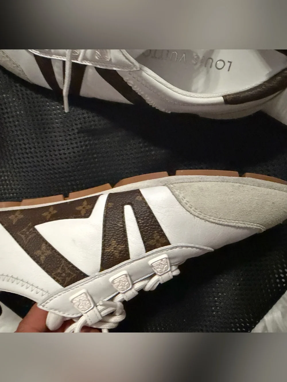 Monogram Calfskin Womens LV Sneakerina White size 37